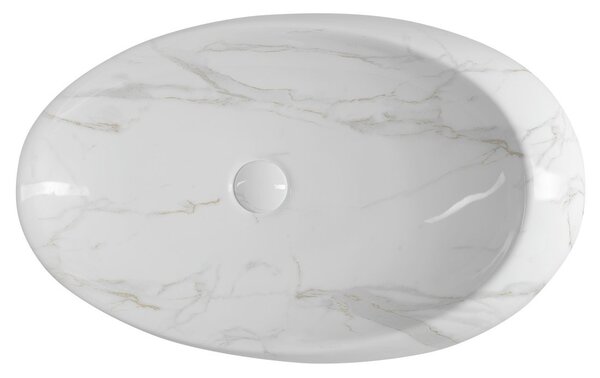 Sapho Sapho, DALMA kerámia mosdókagyló 68x16,5x44 cm, carrara, MM317