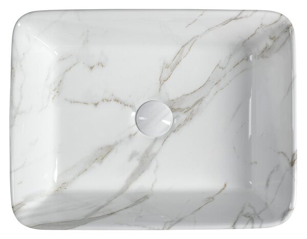 Sapho Sapho, DALMA kerámia mosdókagyló 48x13x38 cm, carrara, MM517