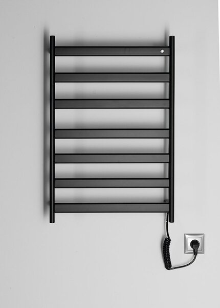Sapho Sapho, ELIAS elektromos törölközőtartó 490x730x110mm, 105W, matt fekete, EB550