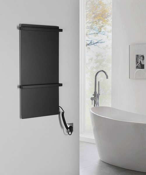 Sapho Sapho, ELMIS Elektromos törölközőtartó 400x800mm, 120W, alumínium, antracit, EB430