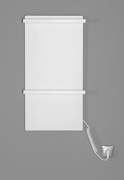 Sapho Sapho, ELMIS Elektromos törölközőtartó 400x800mm, 120W, alumínium, matt fehér, EB420