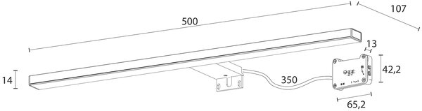 Sapho Sapho, ESTHER 2 LED lámpa, 6W, 500x14x107mm, fekete, E27586CI