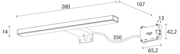 Sapho Sapho, ESTHER 2 LED lámpa, 6W, 280x14x107mm, fekete, E27679CI