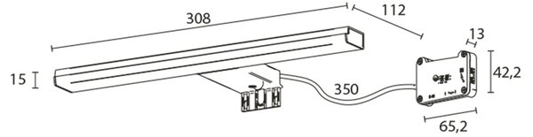 Sapho Sapho, FELINA LED lámpa, 8W, 308x15x112mm, króm, FE030