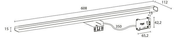 Sapho Sapho, FELINA LED lámpa, 12W, 608x15x112mm, króm, FE060