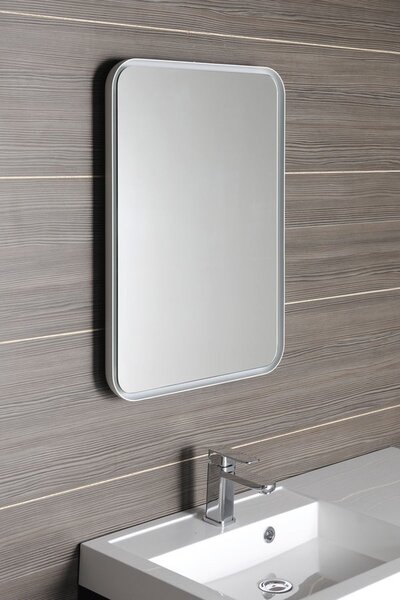 Sapho Sapho, FLOAT LED háttérvilágítású lekerekített tükör a keretben 500x700mm, fehér, 22571