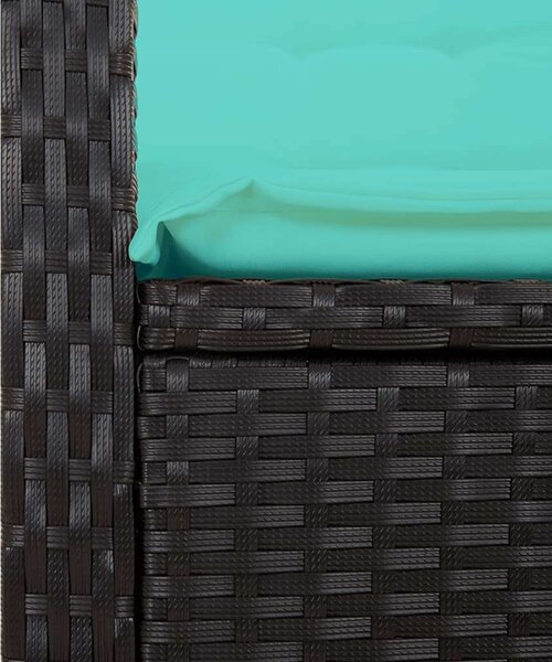 VidaXL fekete polyrattan dönthető kerti pad párnával