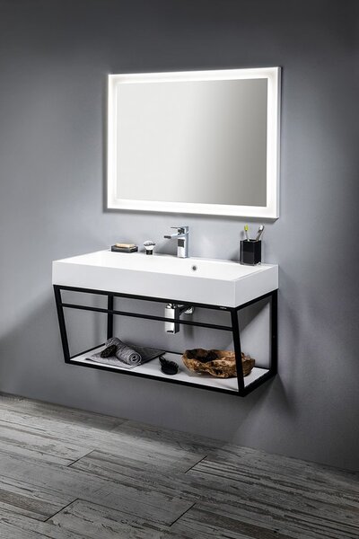 Sapho Sapho, FLUT LED háttérvilágítású tükör 900x700mm, fehér, FT090