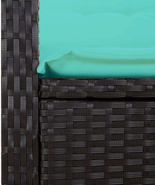 VidaXL fekete polyrattan dönthető kerti pad párnával