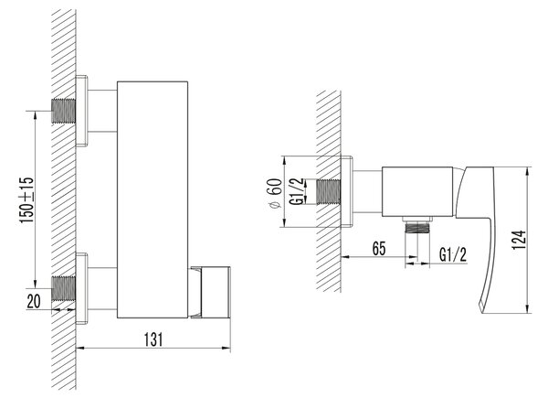 Sapho Sapho, GINKO fali zuhanycsaptelep, matt fekete, 1101-11B
