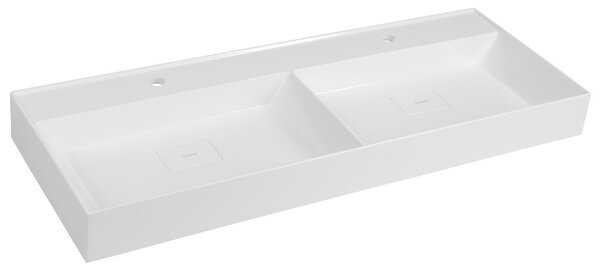 Sapho Sapho, GODIVA dupla mosogató 119x44cm, öntött márvány, fehér, GU119
