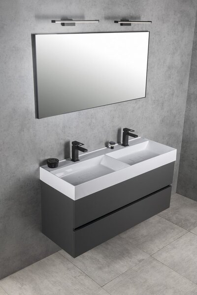 Sapho Sapho, GODIVA dupla mosogató 119x44cm, öntött márvány, fehér, GU119