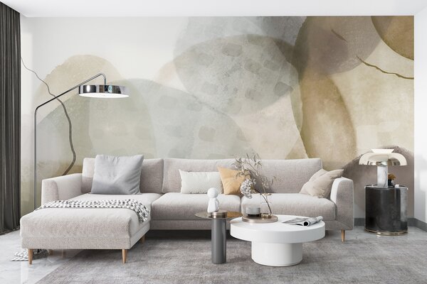 Fotótapéta Puha, akvarell absztrakt formák barna, szépia és fehér, 3d fotótapéta, Fotótapéta 3d geometriai alakzatok, w07926v1 : Uwalls.hu