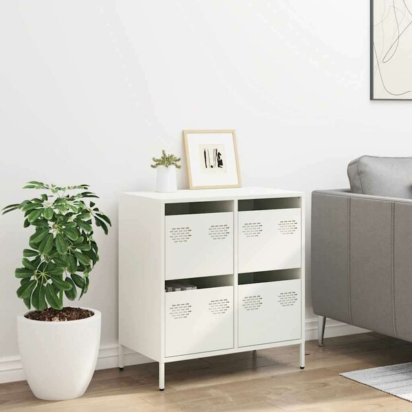 VidaXL Fém Komód - Fehér - 4 Fiókos - 68x39x73,5cm