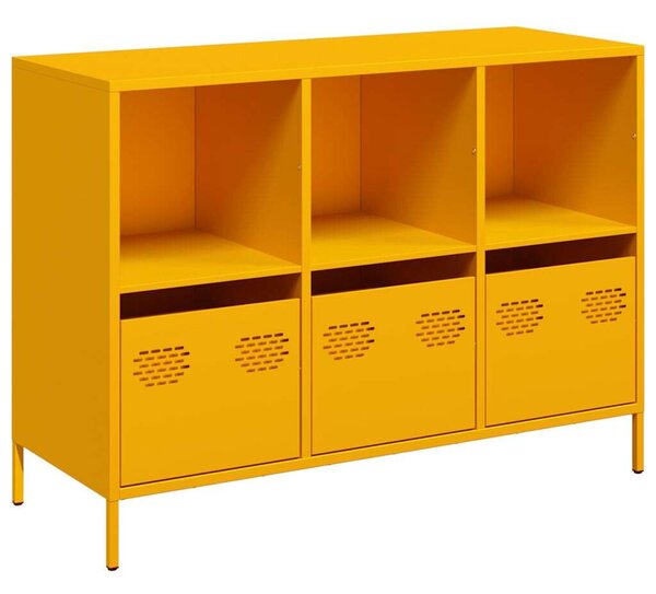 VidaXL Fém Szekrény - Mustársárga - 101,5x39x73,5 cm