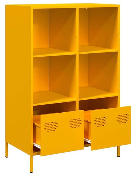 VidaXL Fém Polcrendszer - Mustársárga - 68x39x103,5cm