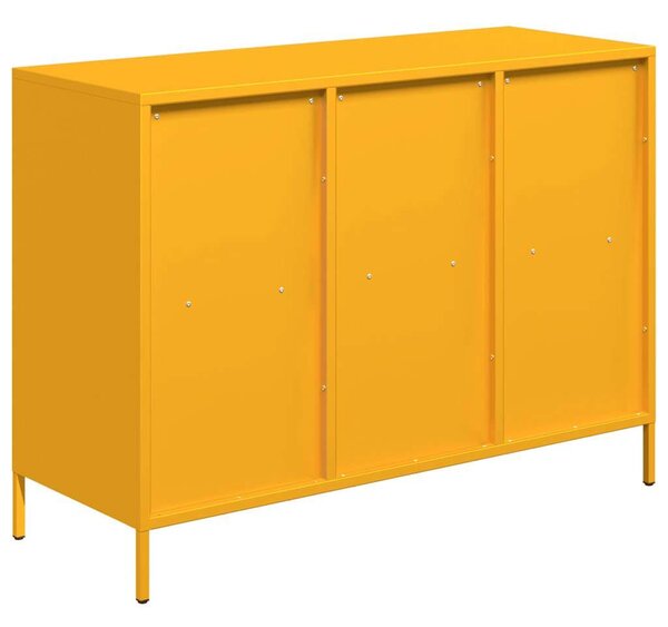 VidaXL Fém Szekrény - Mustársárga - 101,5x39x73,5 cm