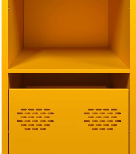VidaXL Fém Szekrény - Mustársárga - 101,5x39x73,5 cm