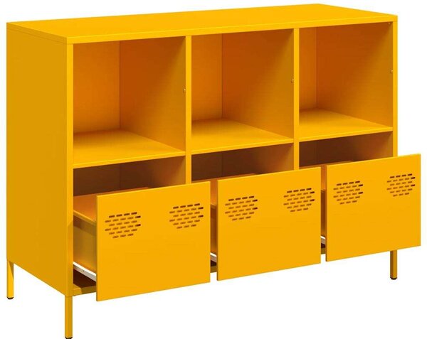 VidaXL Fém Szekrény - Mustársárga - 101,5x39x73,5 cm