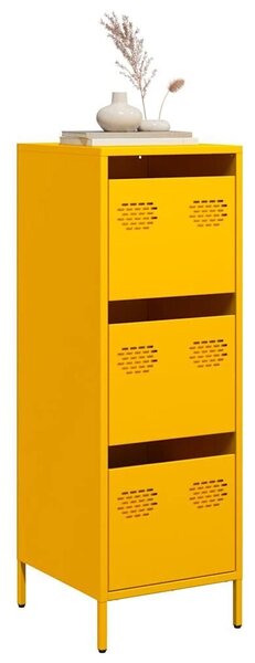 VidaXL Fém Fiókos Szekrény - Mustársárga - 39x35x103,5 cm
