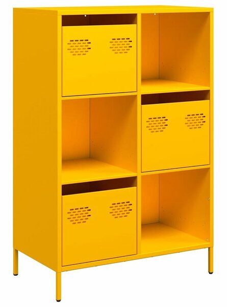 VidaXL Fém Polcrendszer - Mustársárga - 68x39x103,5cm