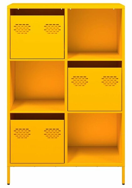 VidaXL Fém Polcrendszer - Mustársárga - 68x39x103,5cm