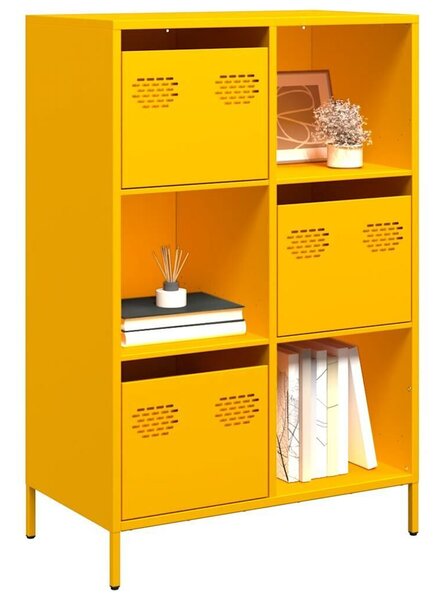 VidaXL Fém Polcrendszer - Mustársárga - 68x39x103,5cm