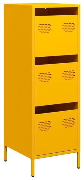 VidaXL Fém Fiókos Szekrény - Mustársárga - 39x35x103,5 cm