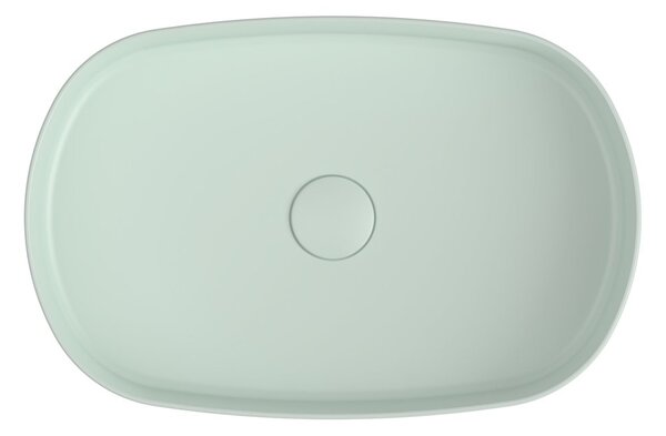 Sapho Sapho, INFINITY OVAL kerámia asztali mosdó, 55x36 cm, matt zöld menta, 10NF65055-2T