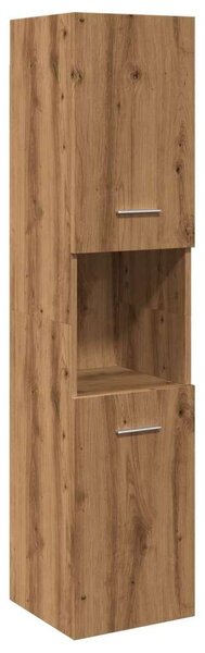 VidaXL kézműves tölgy szerelt fa függő fürdőszobaszekrény 30x30x130 cm