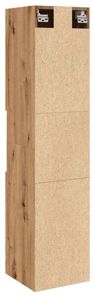VidaXL kézműves tölgy szerelt fa függő fürdőszobaszekrény 30x30x130 cm