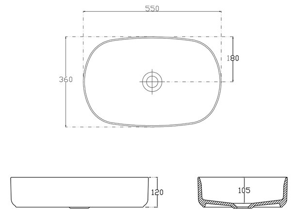 Isvea Isvea, INFINITY OVAL kerámia munkalap mosogató, 55x36 cm, lazac rózsaszín, 10NF65055-2S