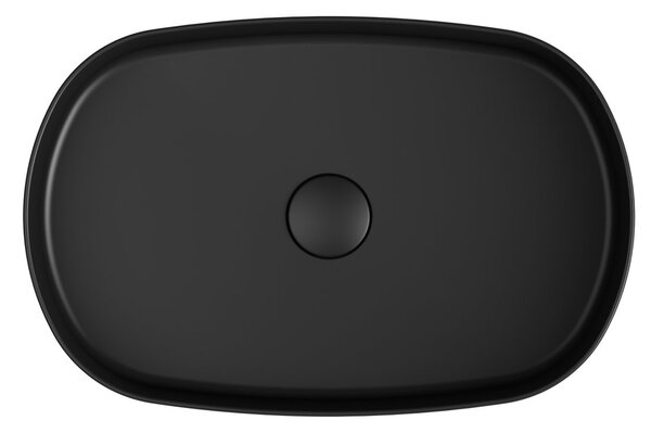 Sapho Sapho, INFINITY OVAL kerámia asztali mosdókagyló, 55x36 cm, matt fekete, 10NF65055-2N