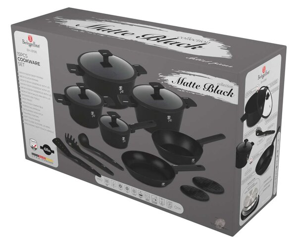 Berlinger Haus BH-8198 Matte Black Collectio 15 részes Edénykészlet, Matt fekete