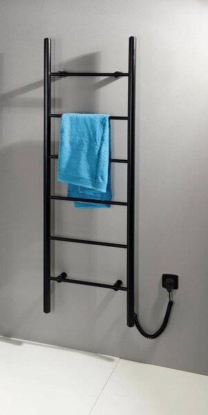 Sapho Sapho, KARBO Elektromos törölközőtartó, kerek, 400x1120 mm, 87 W, fekete, KB904