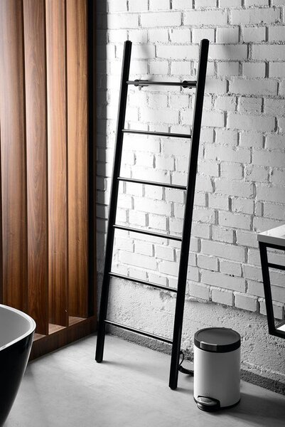 Sapho Sapho, KARBO Elektromos törölközőtartó, kerek, 400x1120 mm, 87 W, fekete, KB904