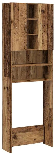 VidaXL Mosógépszekrény - Antik Fa - 64x25,5x190 cm