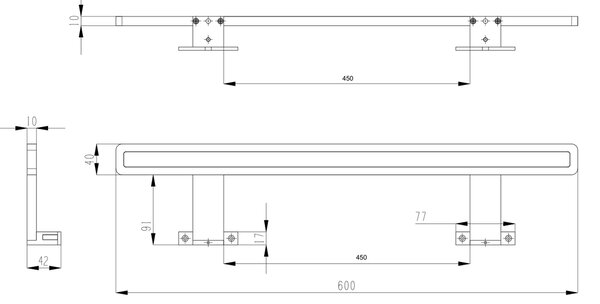 Sapho Sapho, MIRAKA LED lámpa, 9W, 230V, 600x35x120mm, akril + króm, MR600