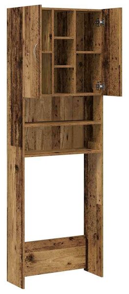 VidaXL Mosógépszekrény - Antik Fa - 64x25,5x190 cm