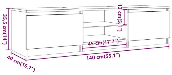 VidaXL Tölgyfa TV Szekrény LED-del - 140cm