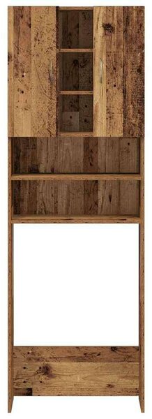 VidaXL Mosógépszekrény - Antik Fa - 64x25,5x190 cm