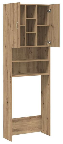 VidaXL Mosógépszekrény - Kézműves Tölgy - 64x25,5x190 cm