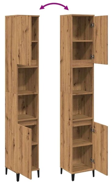 VidaXL Fürdőszoba Szekrény - Magasító - Fa - 30x30x190 cm