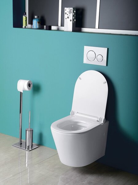 Sapho Sapho, PACO CLEANWASH WC kombi csésze, integrált csaptelep és bidé spray, alul/hátul, fehér, PC1012RX
