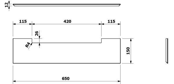 Sapho Sapho, VISO LED háttérvilágítású kerek tükör átmérője 60cm polccal, matt fehér, VS060-01