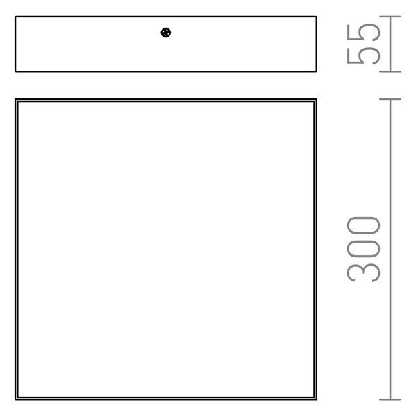 Sapho Sapho, RISA LED mennyezeti lámpa 10W, 230V, 28x28cm, fehér, LS030B