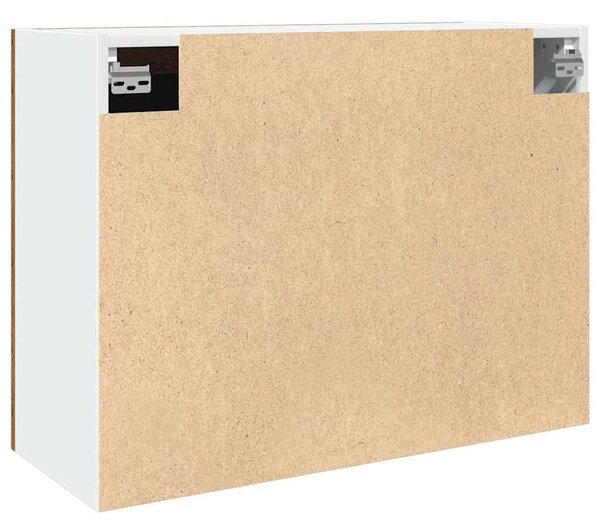 VidaXL Konyhai Falra Szerelhető Üvegszekrény - Rusztikus Fa - 80x31x60 cm
