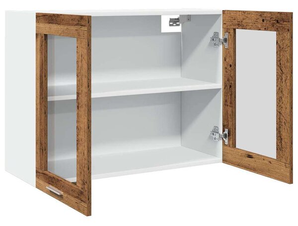VidaXL Konyhai Falra Szerelhető Üvegszekrény - Rusztikus Fa - 80x31x60 cm