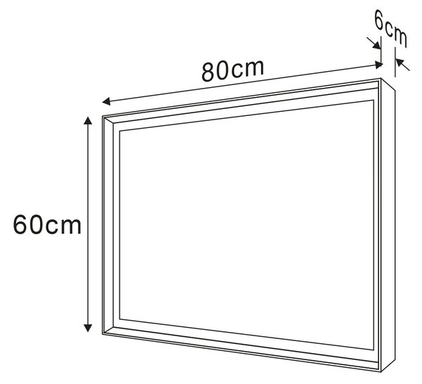 Sapho Sapho, SORT LED háttérvilágítású tükör 600x800mm, matt fekete, ST080
