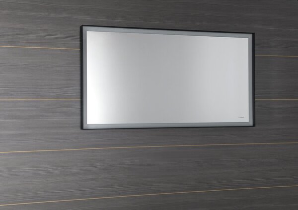 Sapho Sapho, SORT LED háttérvilágítású tükör 1200x700mm, matt fekete, ST120